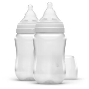 Balance Wide Baby Bottles, Platinum White Color 9oz 2 Count