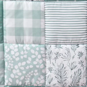 Nursery Crib Bedding Set for Baby Girls and Boys, Sage, 3 Pieces